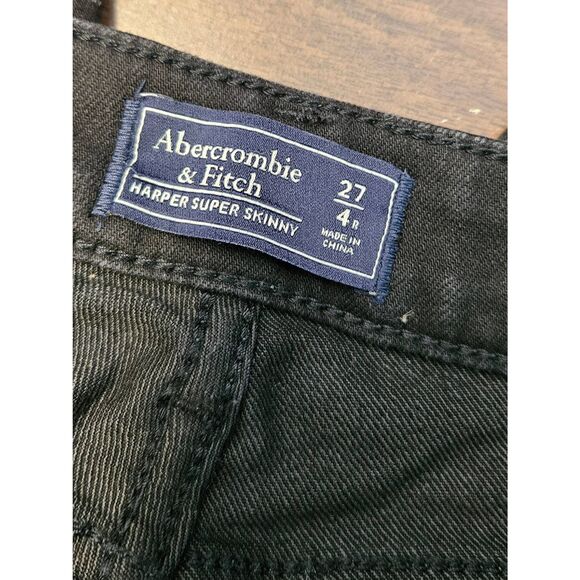 Abercrombie & Fitch Harper Super Skinny Black Jeans sz 4R - Picture 5 of 7